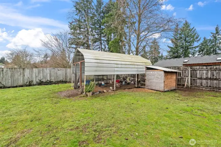 The chickens are negotiable! Buyers that would like fresh eggs from day 1, can move into a home with a well stocked coop. If the buyers do not want to keep the chickens, the sellers already have a few friends standing by to adopt them.