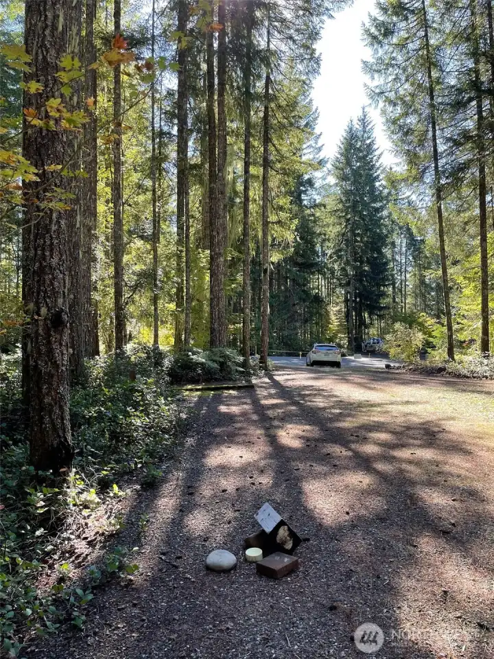 Another angle of the lot located in a cul-de-sac, within walking distance of Lake Kokanee
