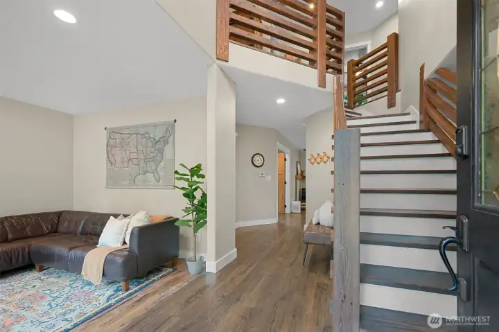 main floor entry and living room