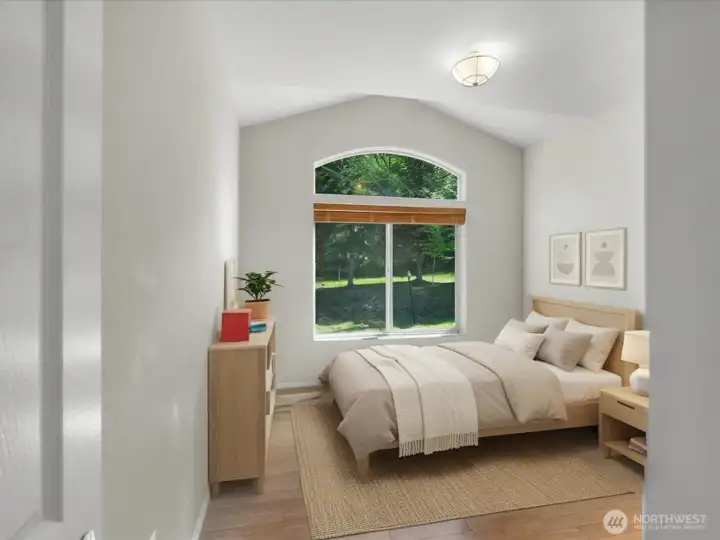 Extra main floor bedroom, virtually staged