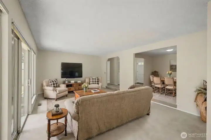 Virtually staged living room