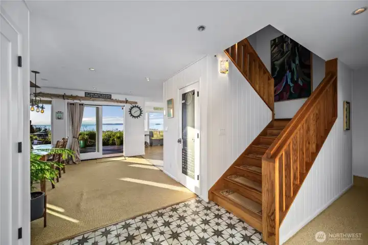 Main entry with star tile leads the way to happiness!