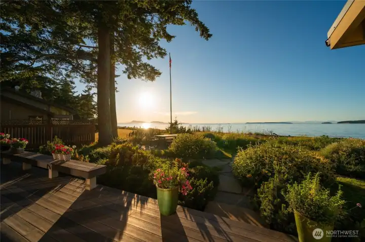 Watch the sun retire for the day from your deck