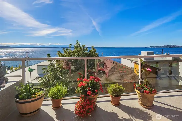 West-facing view from main floor deck.