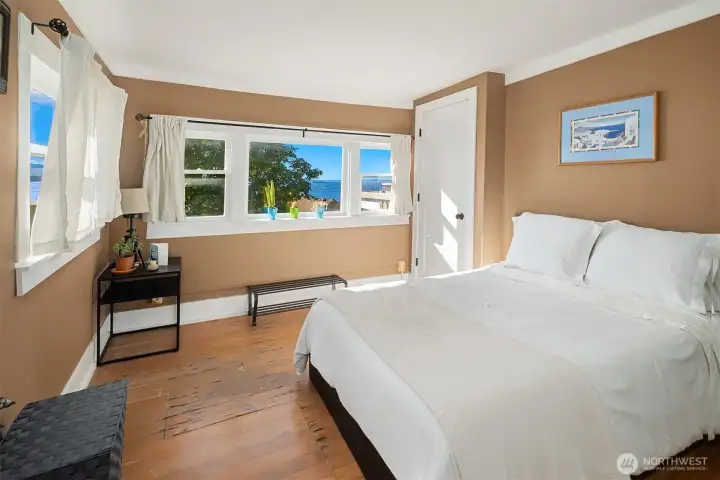 Lower level bedroom with en-suite bathroom and exterior access.
