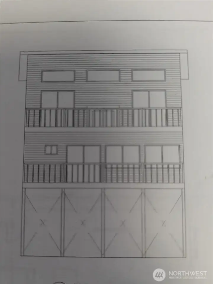 Rear Elevation Views from 2 floors of windows.