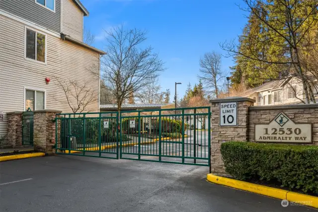 Gated entrance to community.