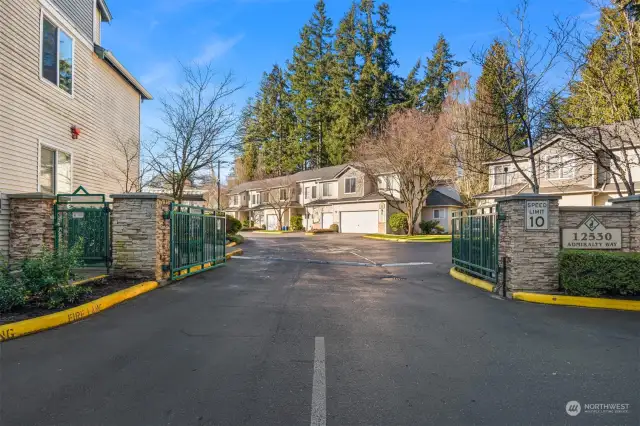 Gated entrance to community.