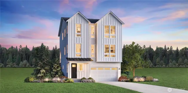 The Youngs Modern Farmhouse by Toll Brothers. Artist Rendering.