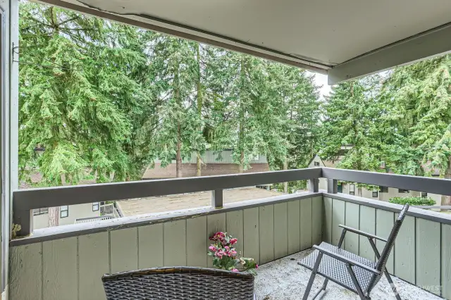 Your own private patio for morning coffee