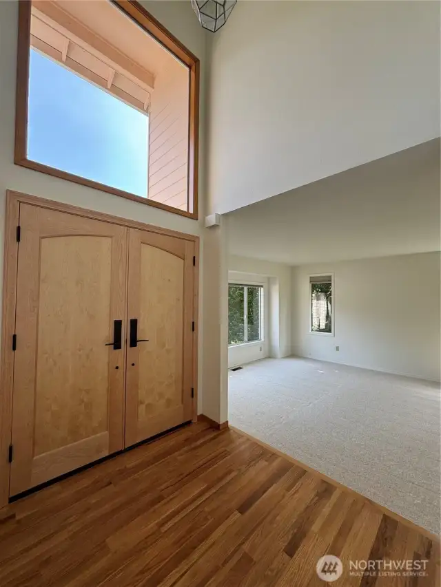 Beautiful new double door hardwood entry.