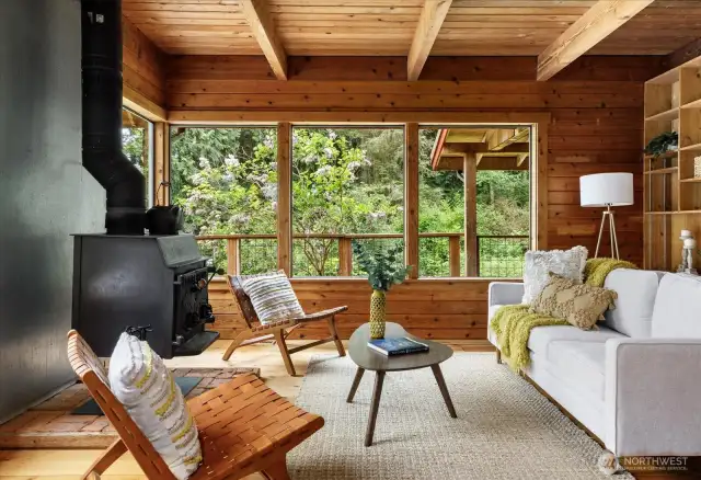The large windows make you feel like you're living in a treehouse!