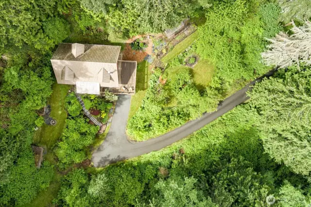 Overhead perspective. Acres of woods in all directions helps maintain privacy.