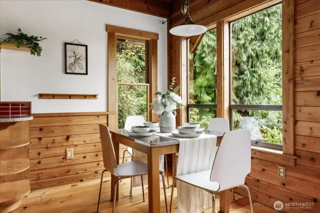 Dining space right off of kitchen.