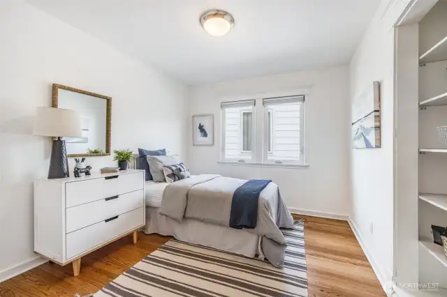 Cute original built ins gives this room it's charm.
