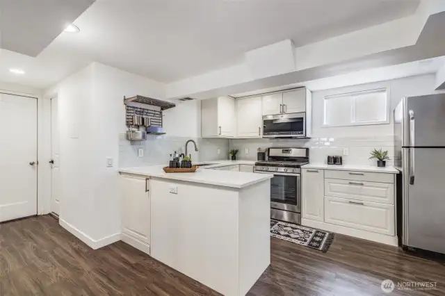 Second kitchen has modern finishes to make everyone feel at home.