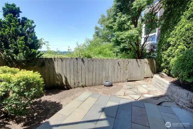 A private west-facing patio.