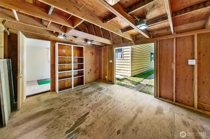Barn -shed has electric and storage lofts