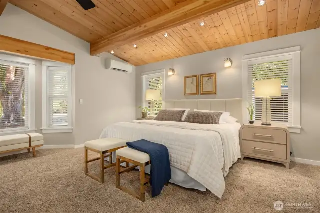 Primary bedroom has its own mini-split with high efficiency AC and heat.