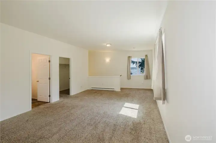 The window looks out to the east and water view.  It has it's own full bath and a walk-in closet.