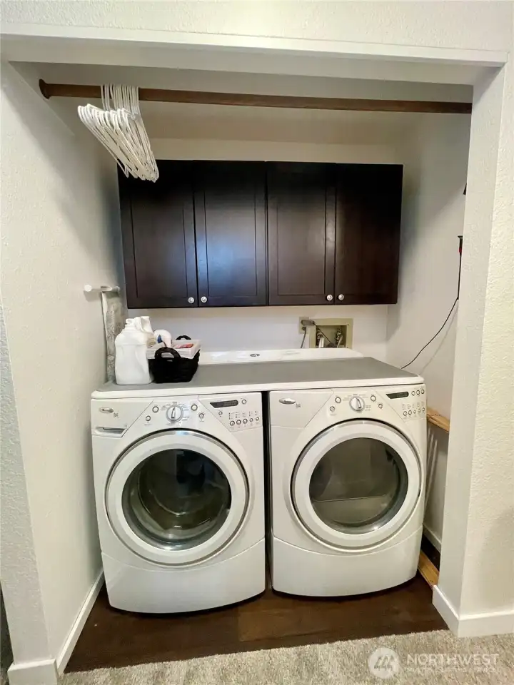 Utility area, washer & dryer stay...
