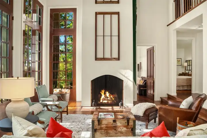 Natural landscape and waterfront views from every seat through individual divided light custom windowpanes.