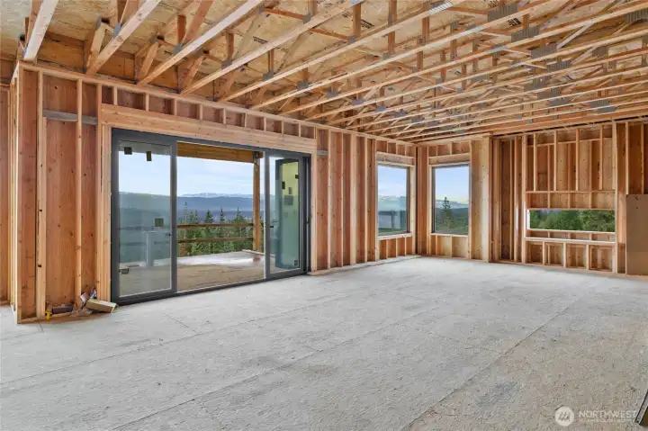 Looking at the deck from the kitchen