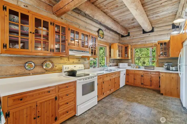 Kitchen with Custom Pine cabinets