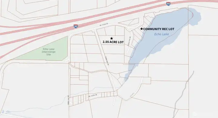 Location to lot compared to community rec lot and Echo lake