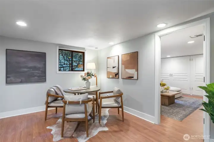 Lower level with good ceiling height and tons of optionality.