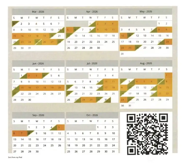 Reservation Schedule as of Mar. 4, QR for updates