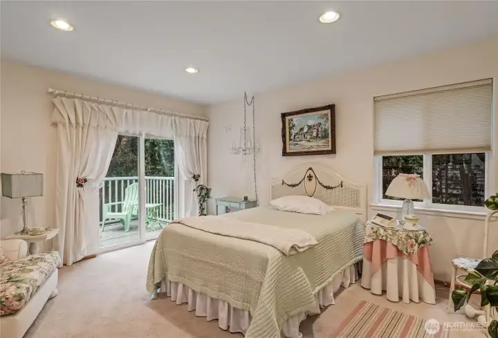 Master bedroom with private balcony.