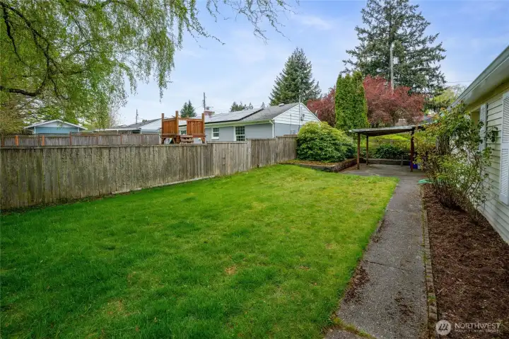 Fenced back yard