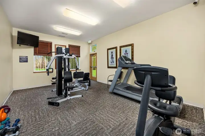 The community fitness center provides residents with convenient access to exercise equipment, a great amenity that adds everyday value without ever having to leave the neighborhood.