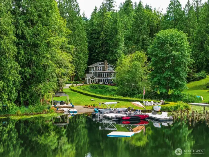 Looking back at your estate from the lake