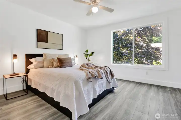 The front bedroom is the largest bedroom in the home.