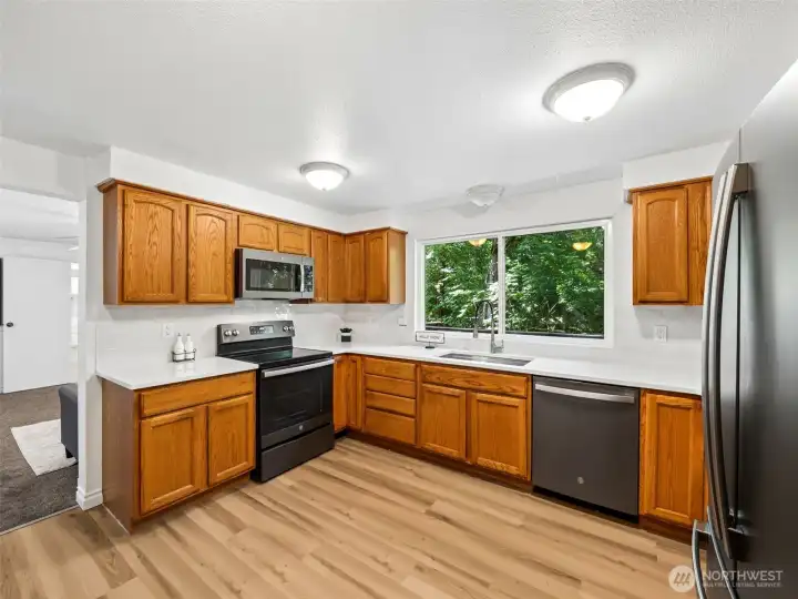 Here's another view, large window looks out onto the deck and backyard.