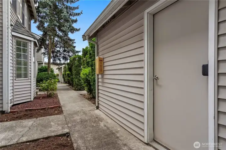 Your private garage is just steps outside your front door
