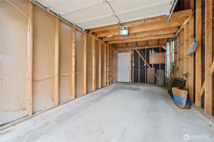 Spacious garage with extra storage