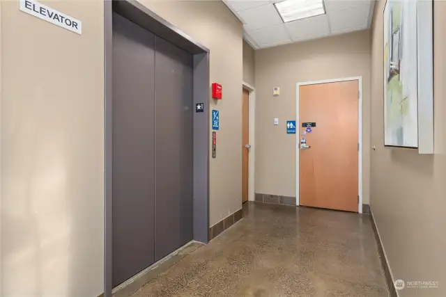 Elevator access is secure.  One must have a key fob or code to utilize it, which provides peace of mind.