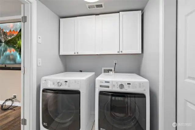 Laundry room off family room and garage