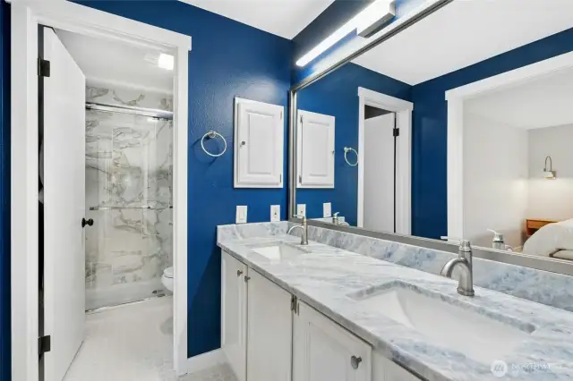 Remodeled primary ensuite bathroom