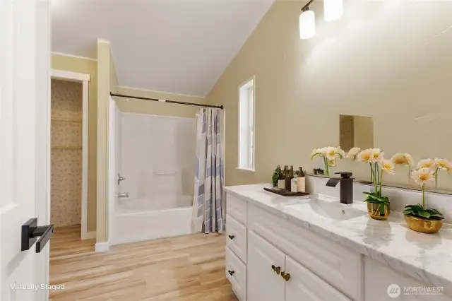 Primary Bathroom, New Vanity, New Toilet, New Lighting