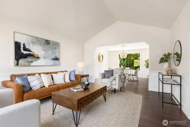 Front living flows seamlessly into formal dining