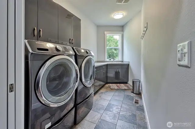 Spacious laundry room.