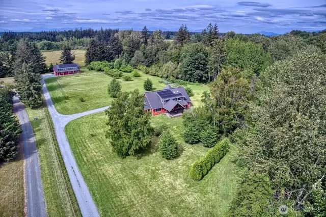 Only one other house to the west at the end of the long driveway.
