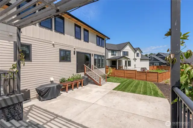 Elevated view of the backyard from the deck.