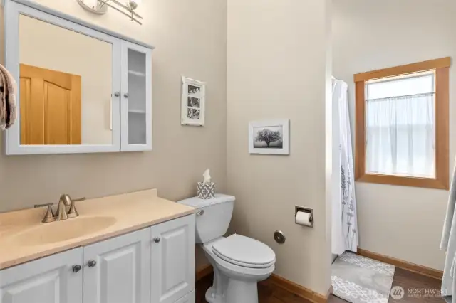 Shop Studio has 3/4 bathroom!
