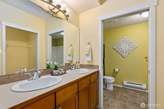 Bathroom off Primary bedroom ... we love that it has two sinks!