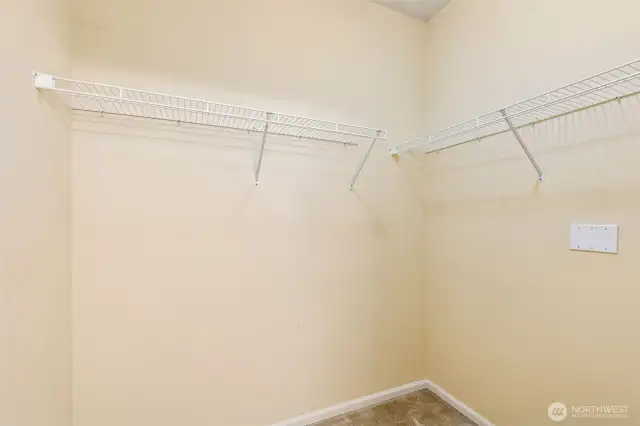 Large primary walk in closet!